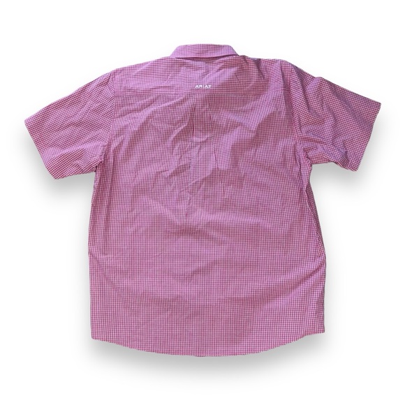 Ariat Pro Series Short Sleeve Button Down Shirt Men’s Large Red Plaid - Picture 5 of 8